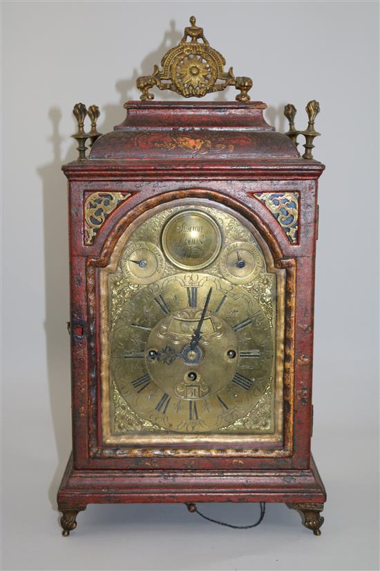 Simonn Araus, Wienn. An 18th century Viennese bracket clock, 20.5in.